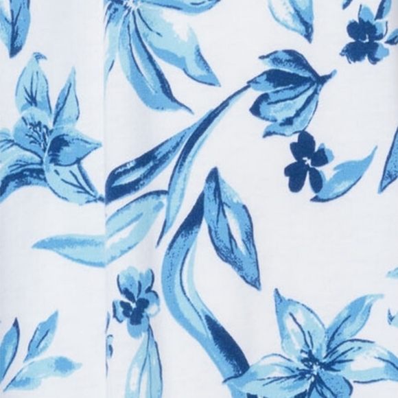 🔹️PETITE PLUME 🔹️Blue Pima Cotton Sounds Of Santorini Lounge Dress - Picture 8 of 8